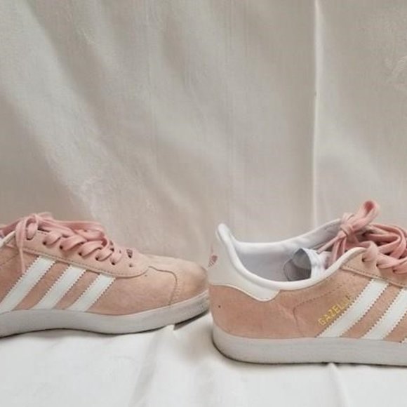 Adidas Women's Size 6 Pink/White Suede Leather Sneaker Shoes BA9600 - Picture 3 of 9